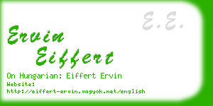 ervin eiffert business card